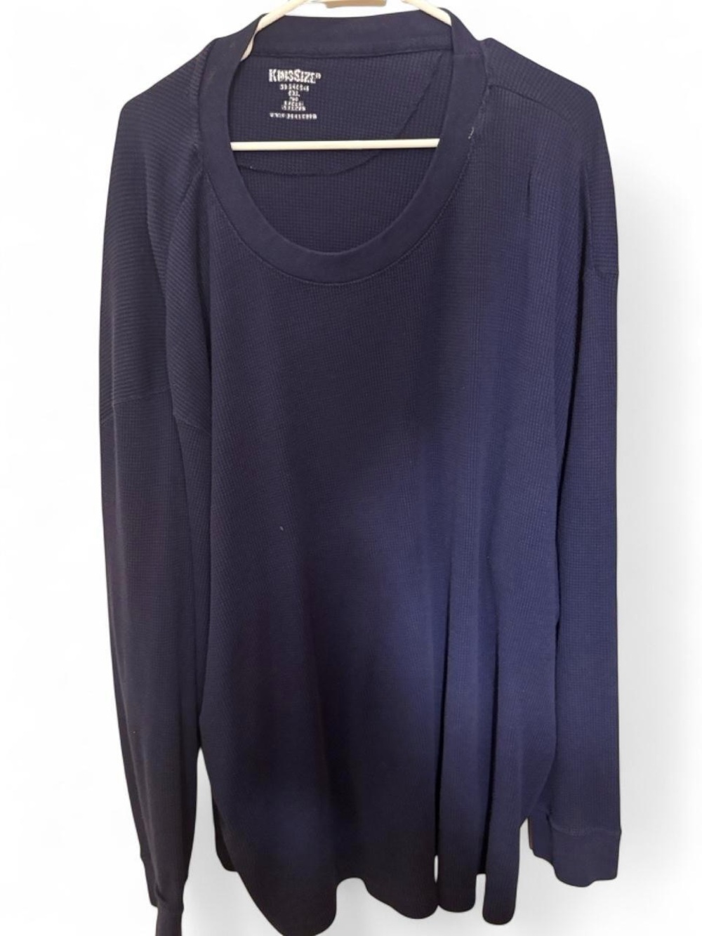 Men's kingsize Navy Thermal Crewneck Sweater